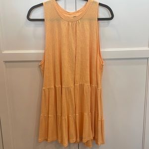 Free People Orange Right on Time Tunic with tie in the back.
